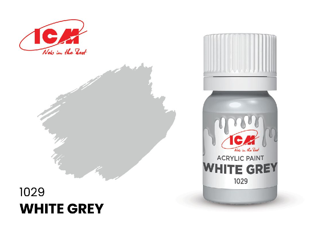 ICM Grey Colours - White Grey bottle, 12 ml (8 Pack)