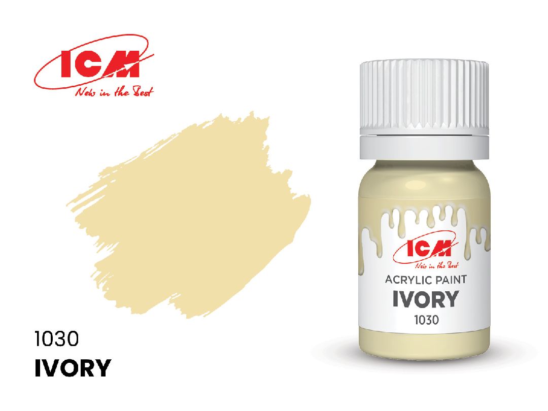 ICM Grey Colours - Ivory bottle, 12 ml (8 Pack)