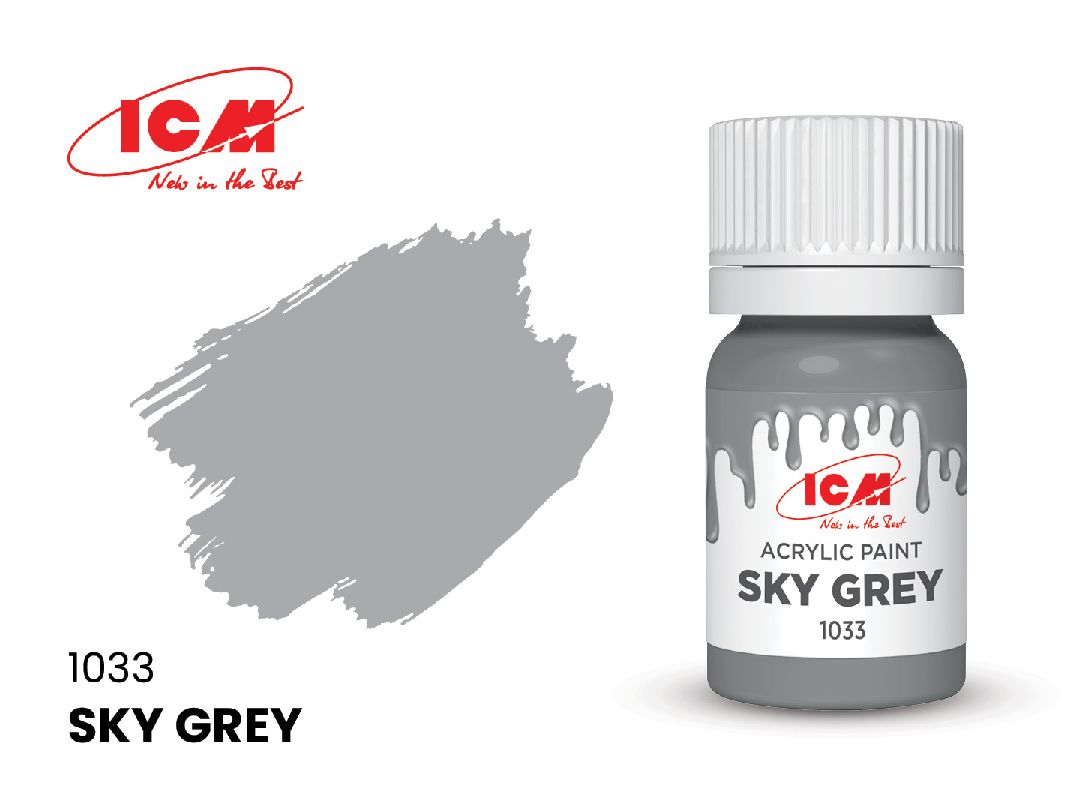 ICM Grey Colours - Sky Grey bottle, 12 ml (8 Pack)