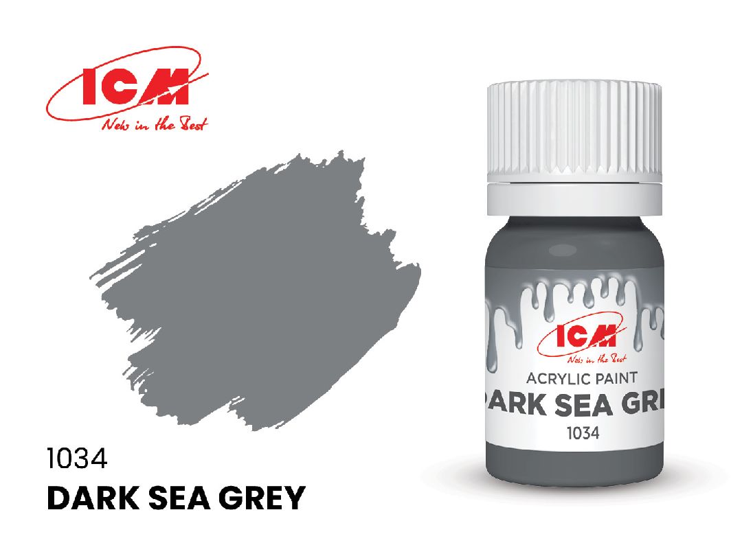 ICM Grey Colours - Dark Sea Grey bottle, 12 ml (8 Pack)