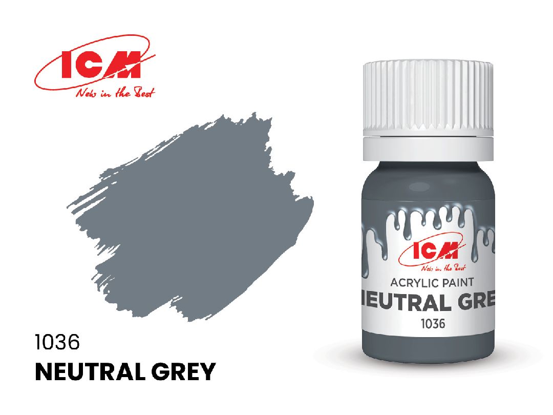 ICM Grey Colours - Neutral Grey bottle, 12 ml (8 Pack)