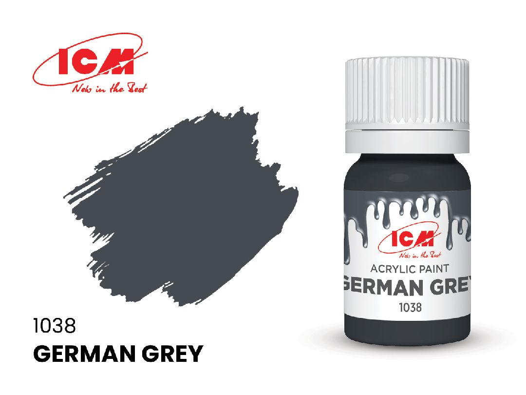 ICM Grey Colours - German Grey bottle, 12 ml (8 Pack)