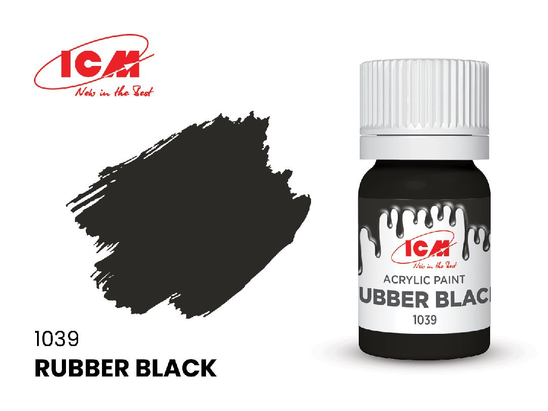 ICM Grey Colours - Rubber Black bottle, 12 ml (8 Pack)