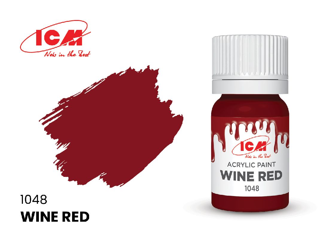 ICM Red Colours - Wine Red bottle, 12 ml (8 Pack)