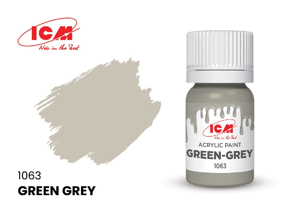 ICM Green Colours - Green-Grey bottle, 12 ml (8 Pack)
