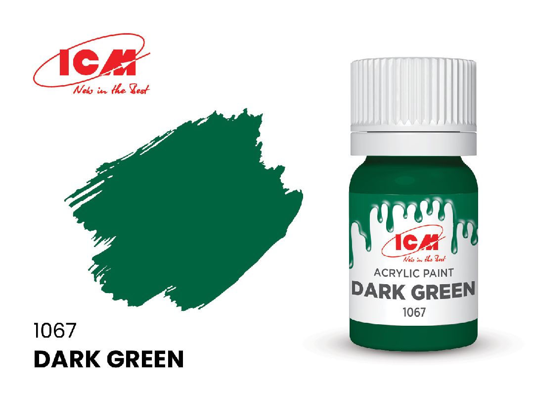 ICM Green Colours - Dark Green bottle, 12 ml (8 Pack)