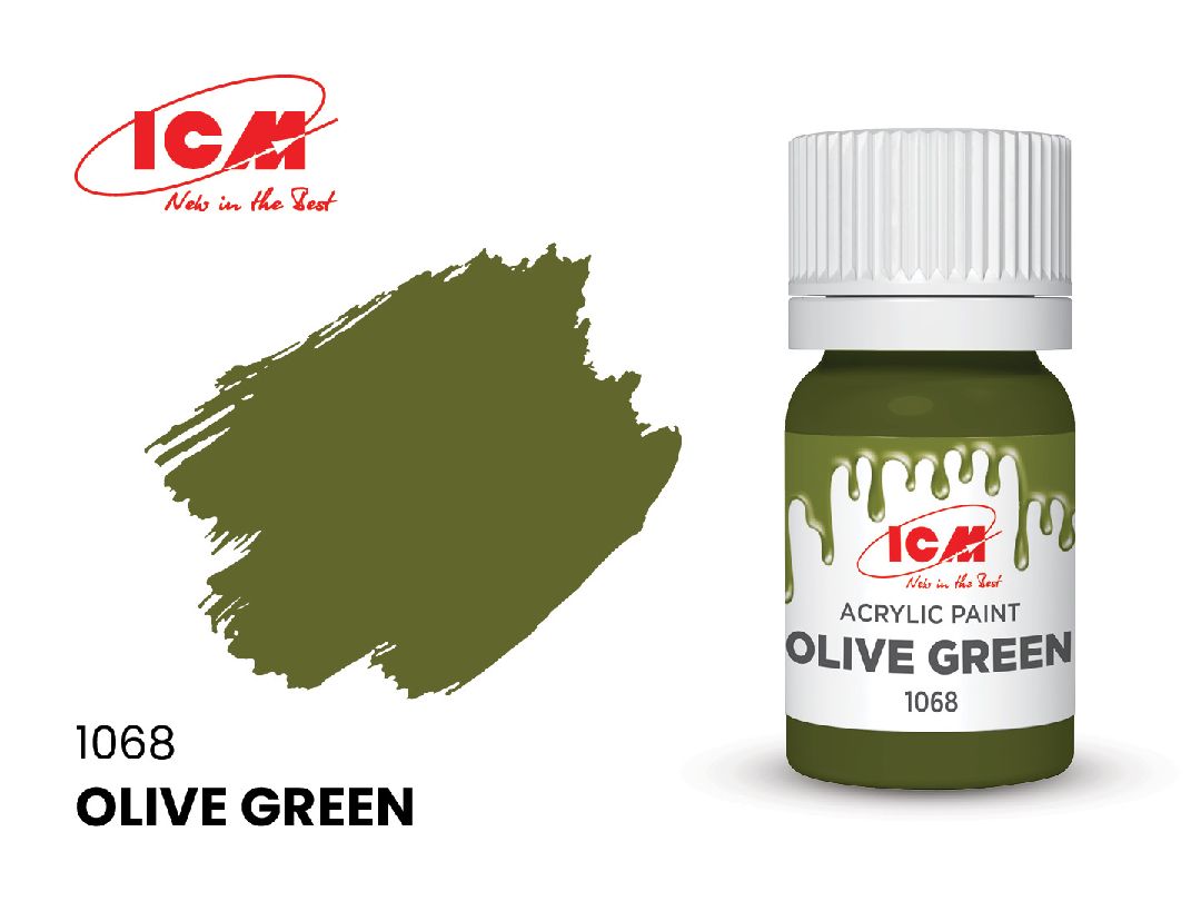 ICM Green Colours - Olive Green bottle, 12 ml (8 Pack)