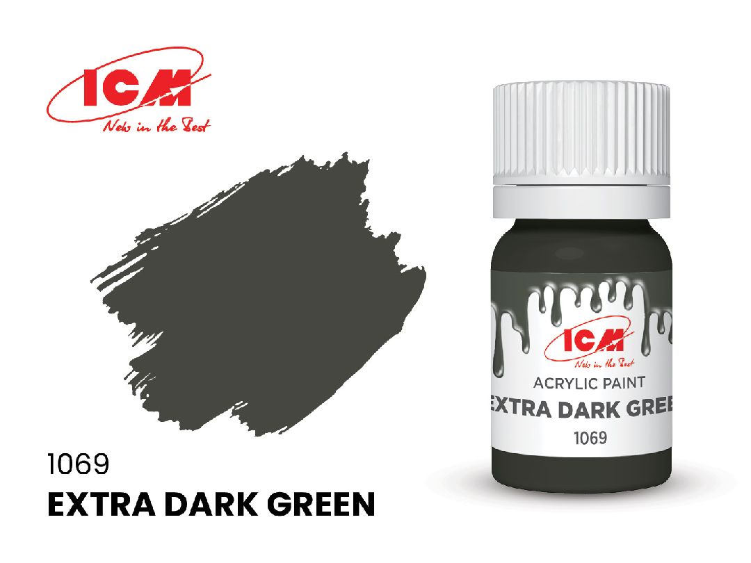 ICM Green Colours - Extra Dark Green bottle, 12 ml (8 Pack)