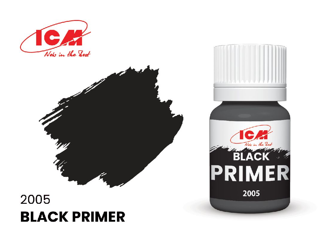 ICM Primers Colours - Primer Black bottle, 17 ml (8 Pack)