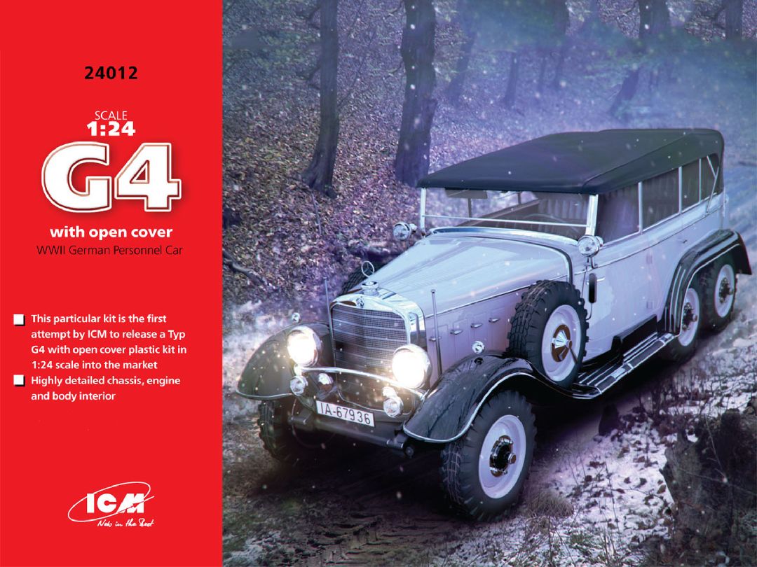ICM 1/24 Typ G4 Soft Top, WWII German Personnel Car