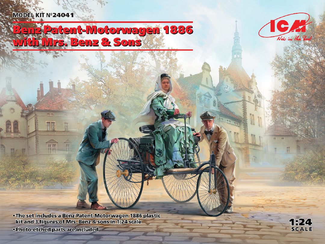 ICM 1/24 Benz Patent-Motorwagen 1886 with Mrs. Benz & Sons