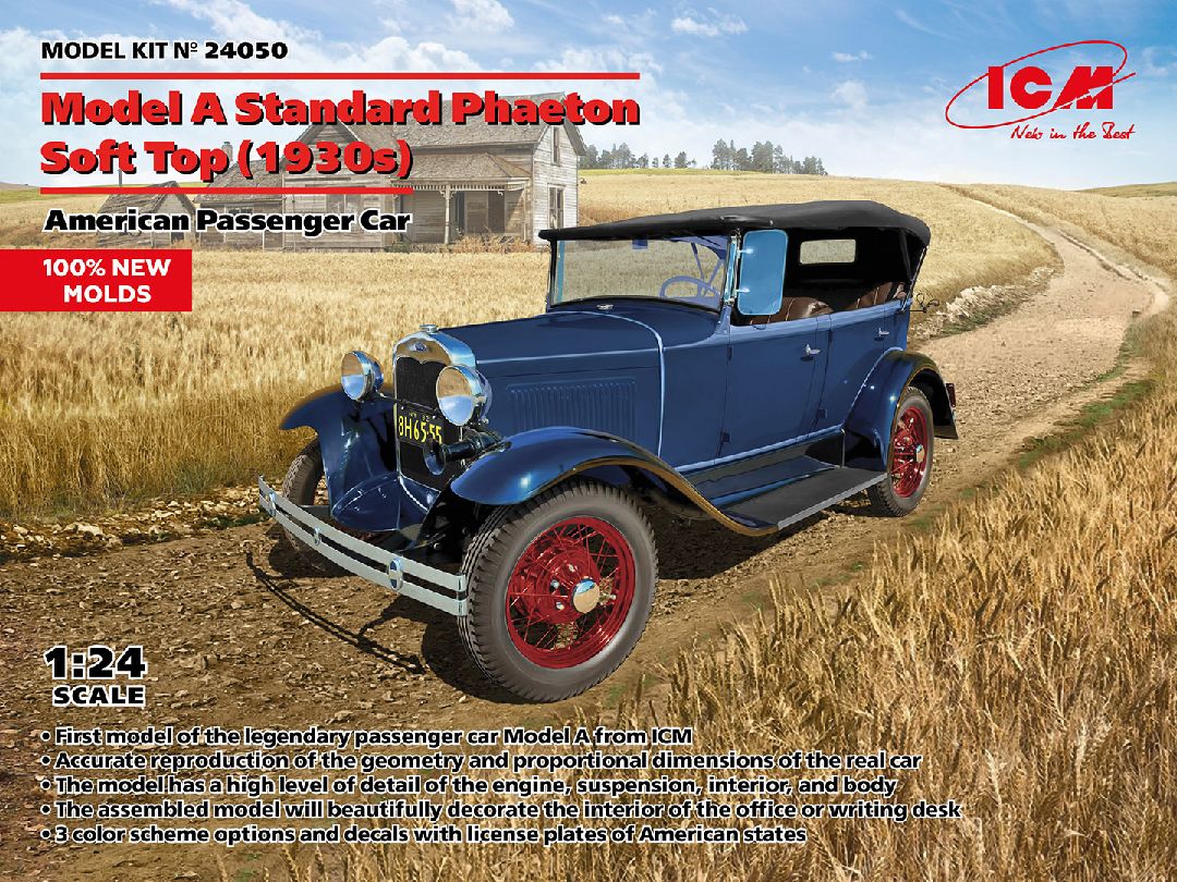 ICM 1/24 Model A Standard Phaeton Soft Top (1930s) Car