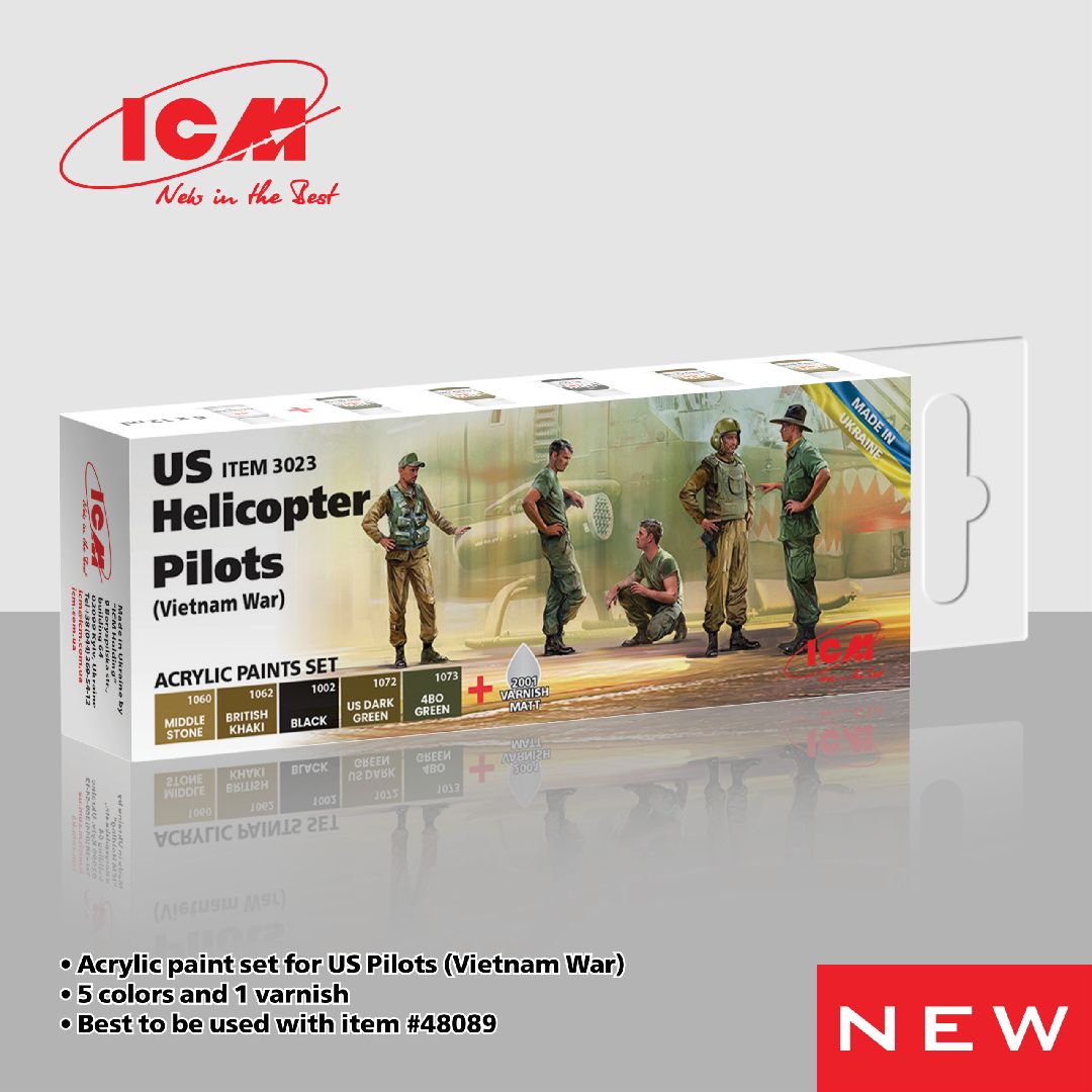 ICM Acrylic Paint Sets for US Pilots (Vietnam War)(6 colours)