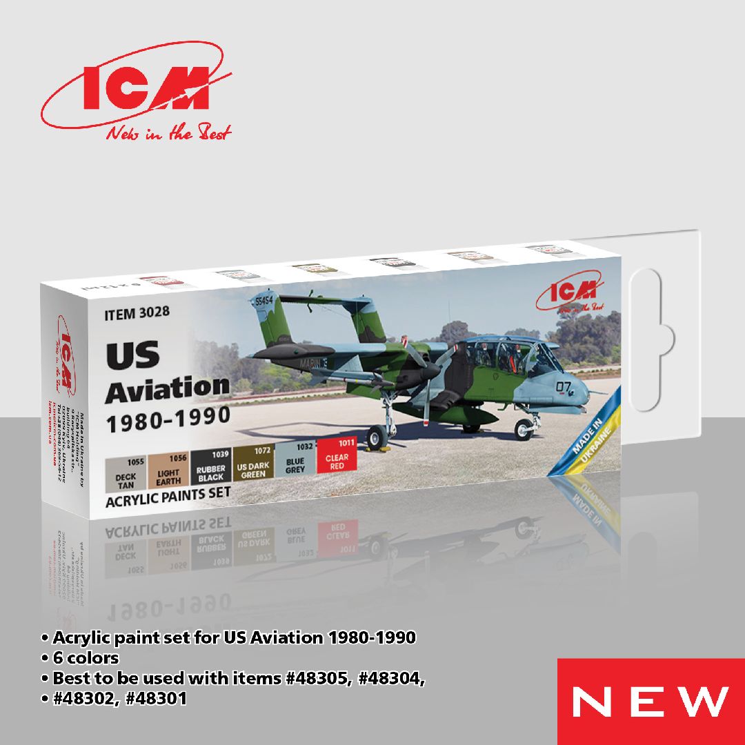 ICM Acrylic Paint Sets for US Aviation 1980 - 1990 (6 colours)