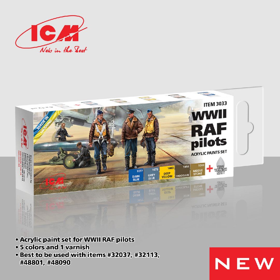 ICM Acrylic Paint Sets for WWII RAF pilots (6 colours)