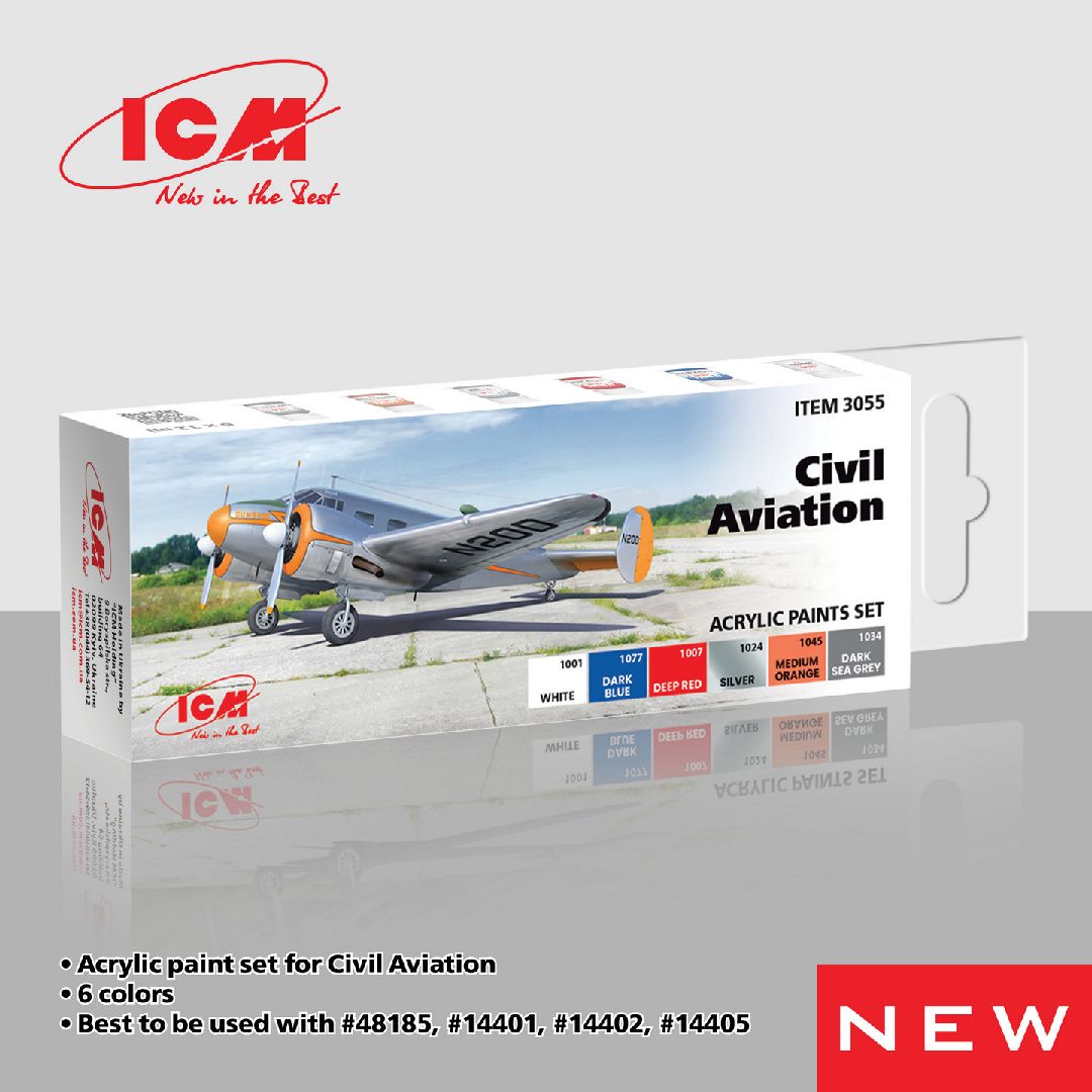 ICM Acrylic Paint Sets for Civil Aviation (6 colours)