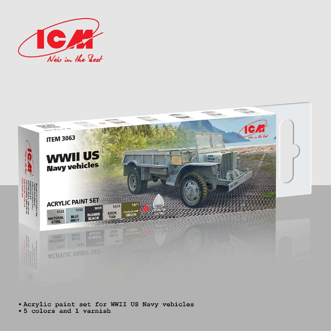 ICM Acrylic Paint Sets for WWII US Navy & USMC (6 colours)