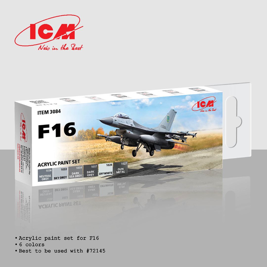 ICM Acrylic Paint Set for Acrylic Paint Set for F16 (6 bottles)
