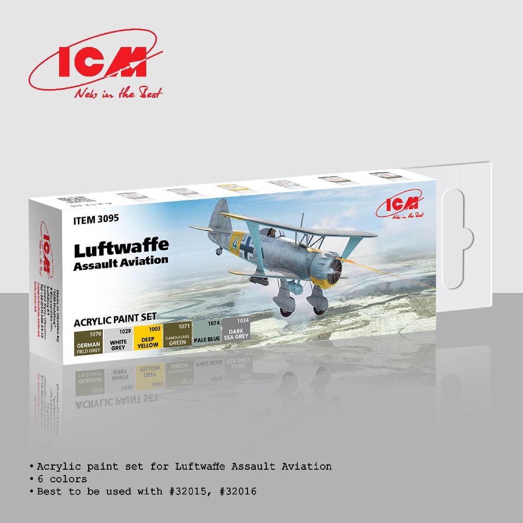 ICM Acrylic Paint Set for Luftwaffe Aviation (6 bottles)