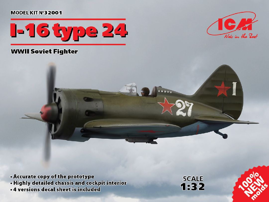 ICM 1/32 I-16 type 24, WWII Soviet Fighter