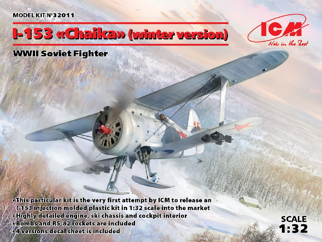ICM 1/32 I-153 (winter version), WWII Soviet Fighter