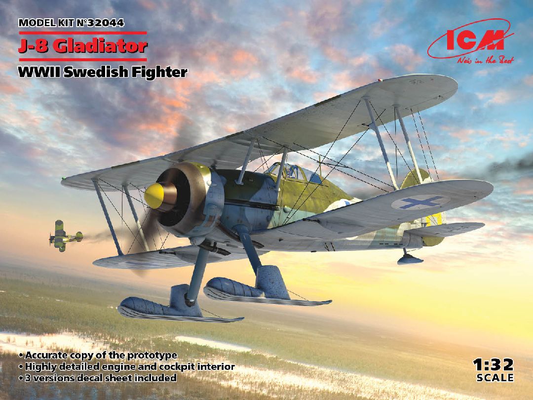 ICM 1/32 J-8 Gladiator, WWII Swedish Fighter