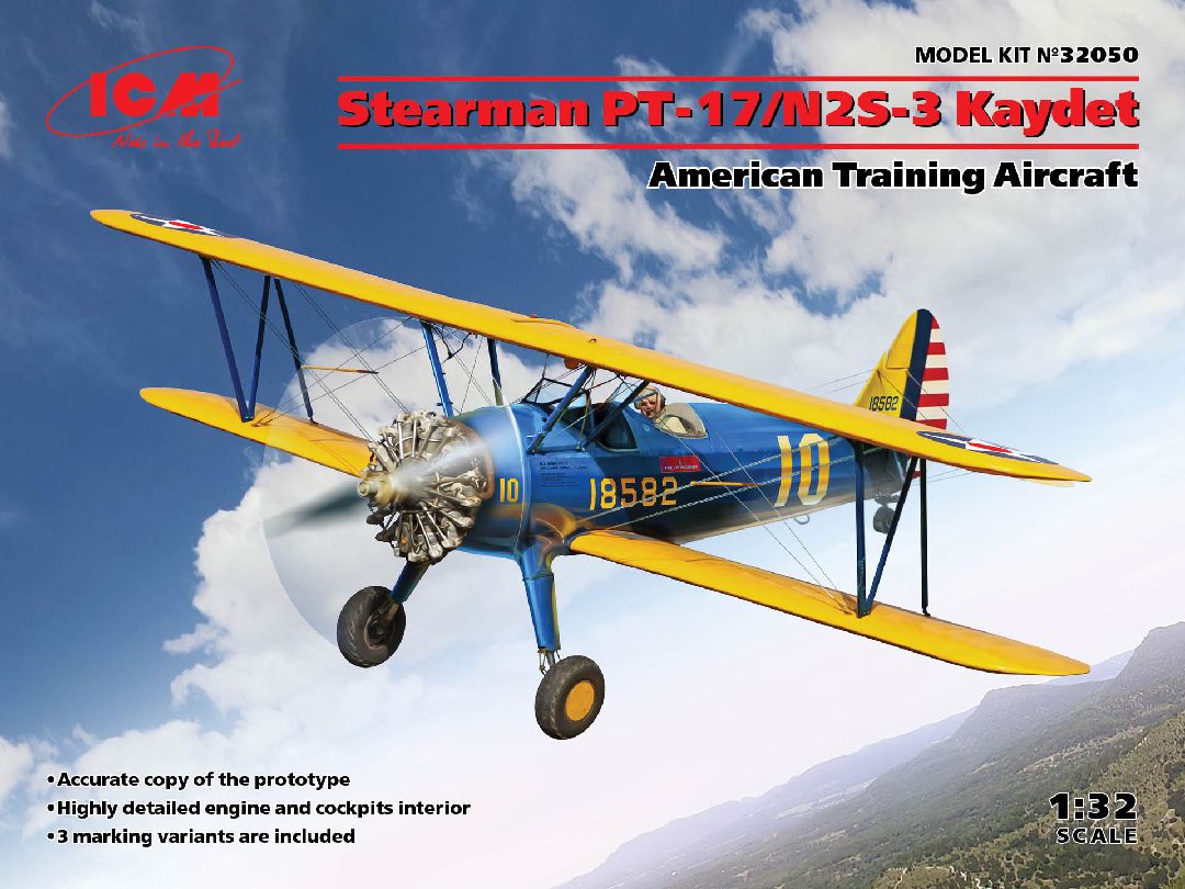 ICM 1/32 Stearman PT-17/N2S-3 Kaydet, Training Aircraft