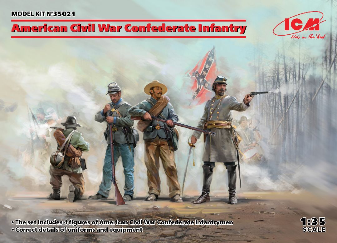 ICM 1/35 American Civil War Confederate Infantry. Set #1