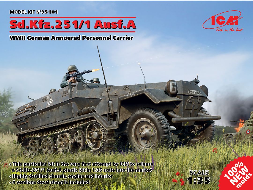 ICM 1/35 Sd.Kfz.251/1 Ausf.A, WWII German Personnel Carrier