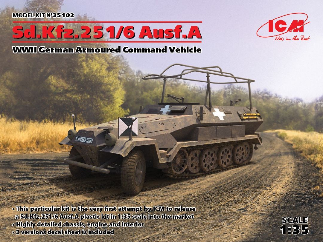 ICM 1/35 Sd.Kfz.251/6 Ausf.A, WWII German Command Vehicle