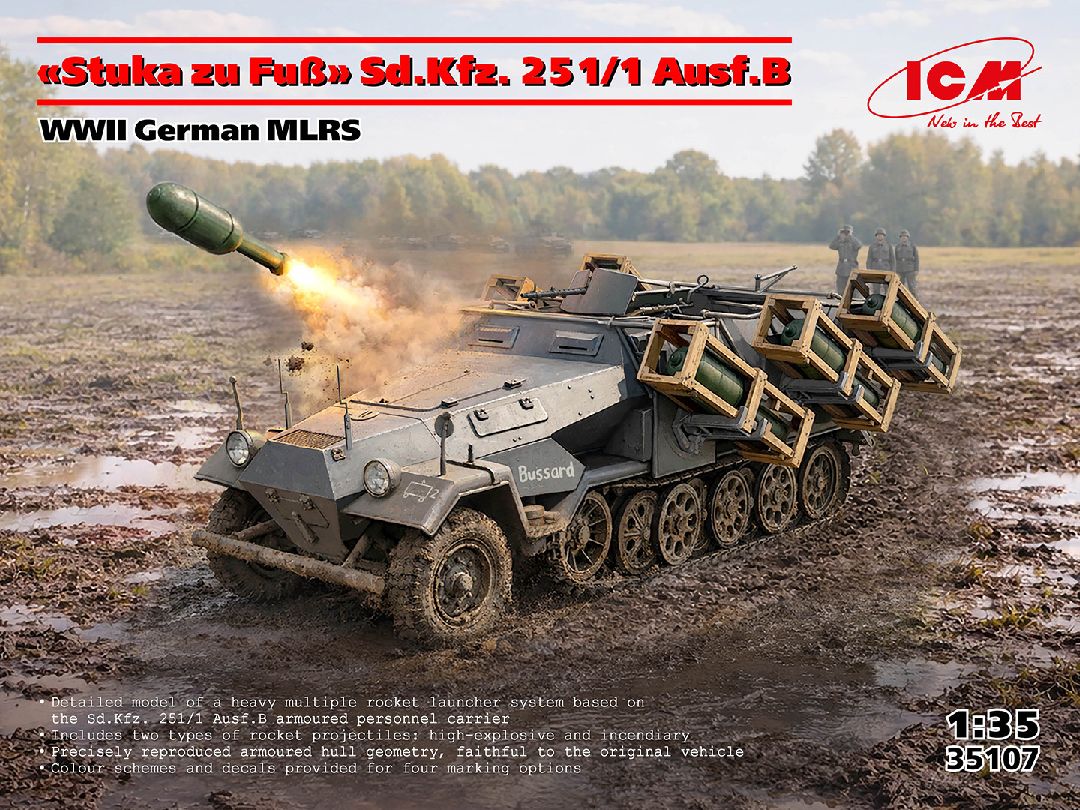 ICM 1/35 "Stuka zu Fub" Sd.Kfz. 251/1 Ausf.B, WWII German MLRS