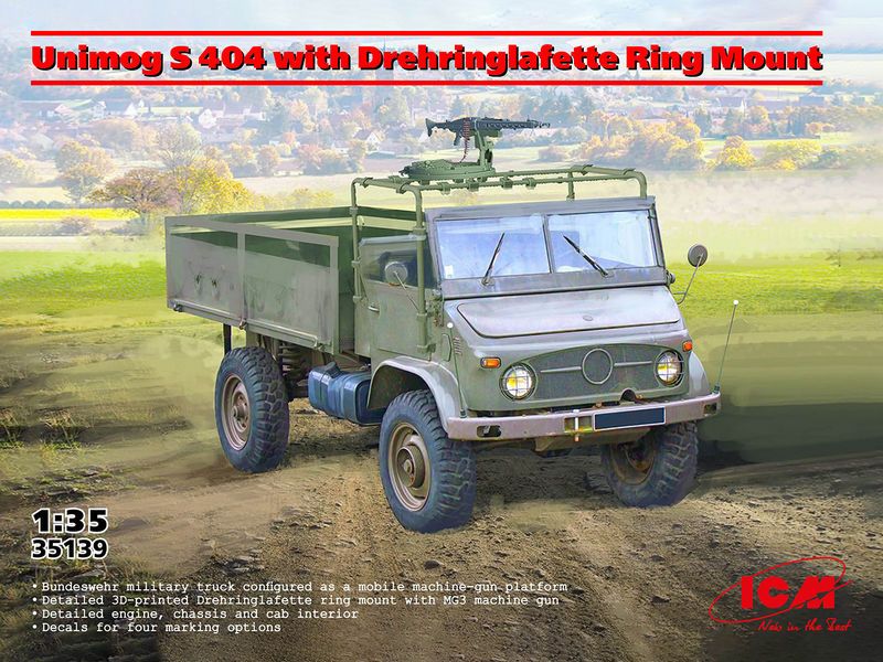 ICM 1/35 Unimog S 404 with Drehringlafette Ring Mount