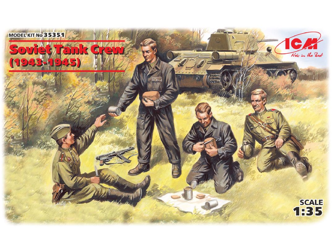 ICM 1/35 Soviet Tank Crew (1943-1945) (4 figures - 2 officers, 2 tankmen)