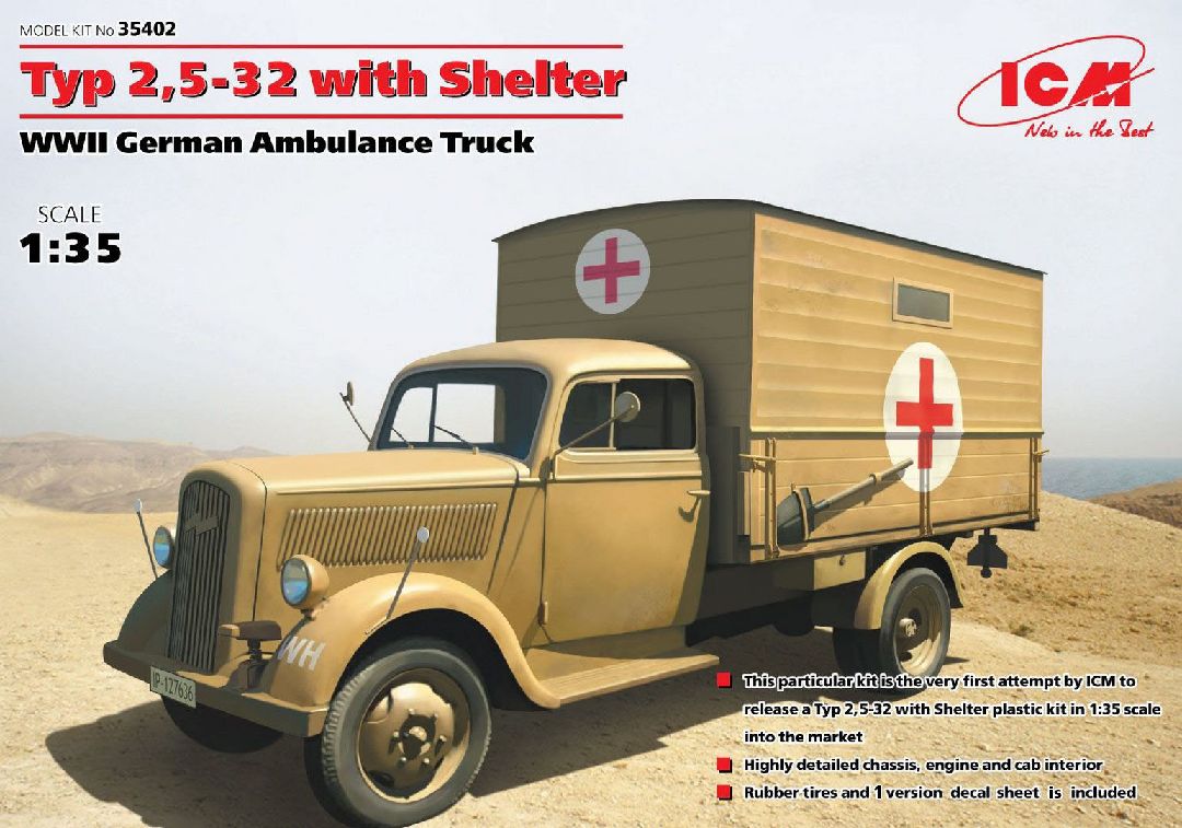 ICM 1/35 Typ 2,5-32 with Shelter, WWII German Ambulance Truck