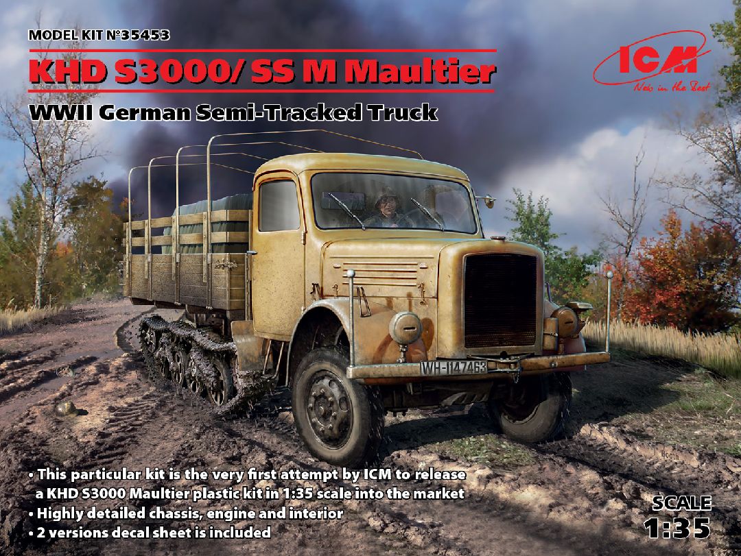 ICM 1/35 KHD S3000/SS M Maultier, WWII Semi-Tracked Truck