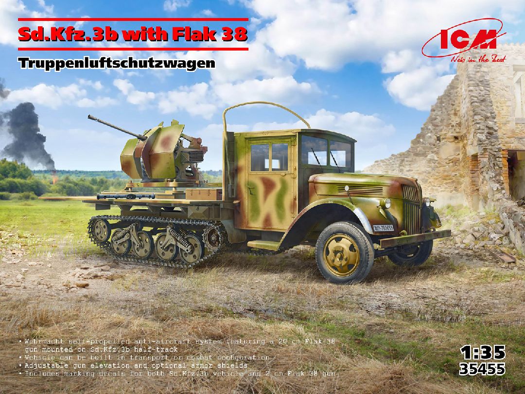 ICM 1/35 Sd.Kfz.3b with Flak 38 AA Gun