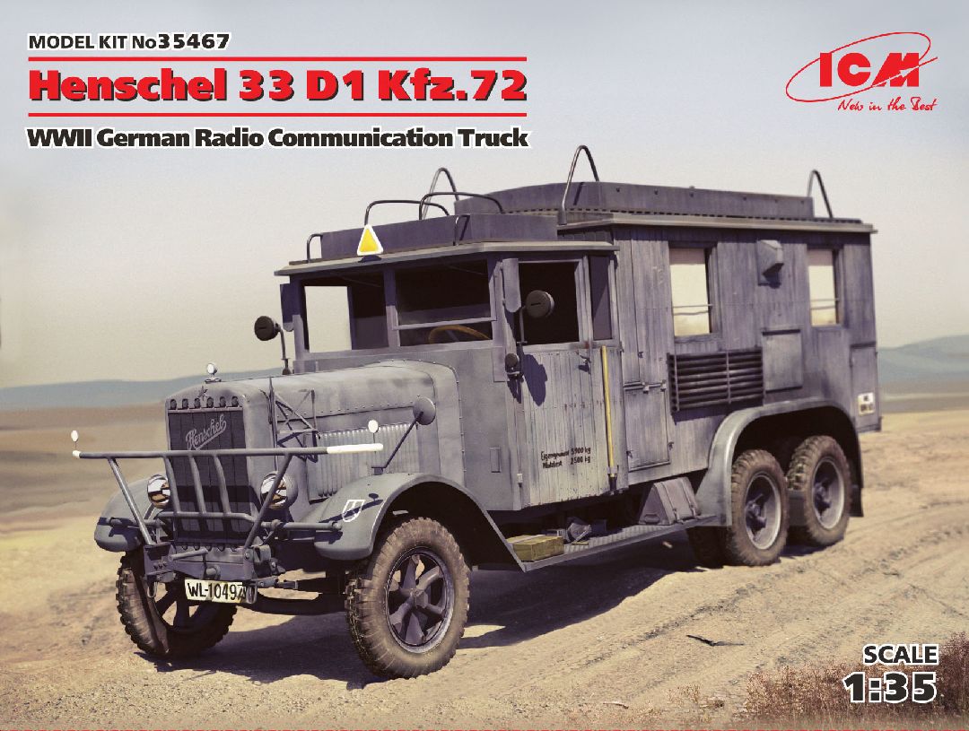 ICM 1/35 Henschel 33 D1 Kfz.72, WWII German Radio Truck