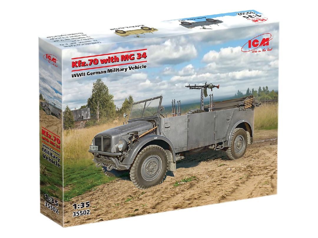 ICM 1/35 Kfz.70 with MG 34, WWII German Military Vehicle