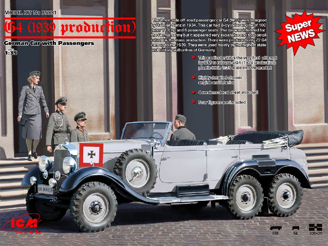 ICM 1/35 G4 (1939 production), German Car with Passengers