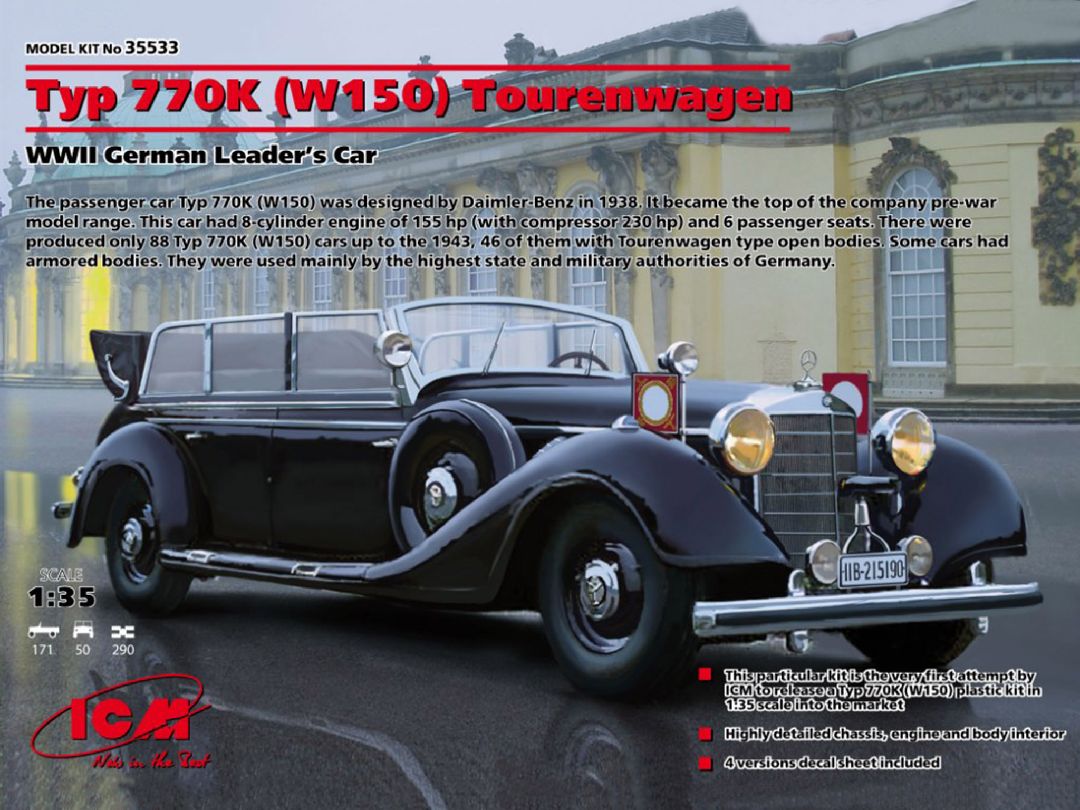 ICM 1/35 Typ 770K (W150) Tourenwagen, WWII German Leaders' Car
