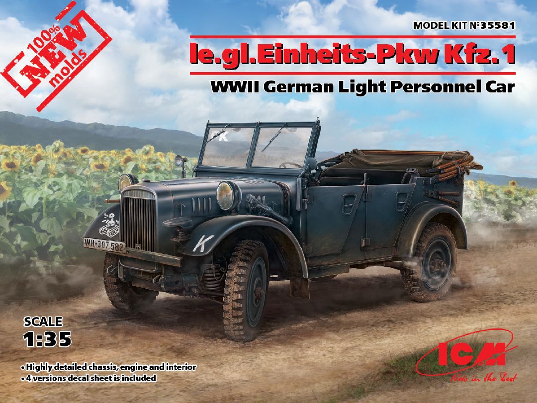 ICM 1/35 le.gl.Pkw Kfz.1, WWII German Light Personnel Car