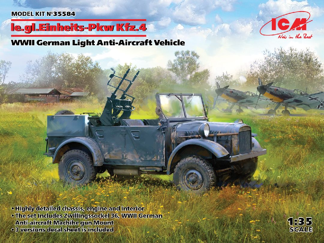 ICM 1/35 le.gl.Einheitz-Pkw Kfz.4, WWII German Light Vehicle