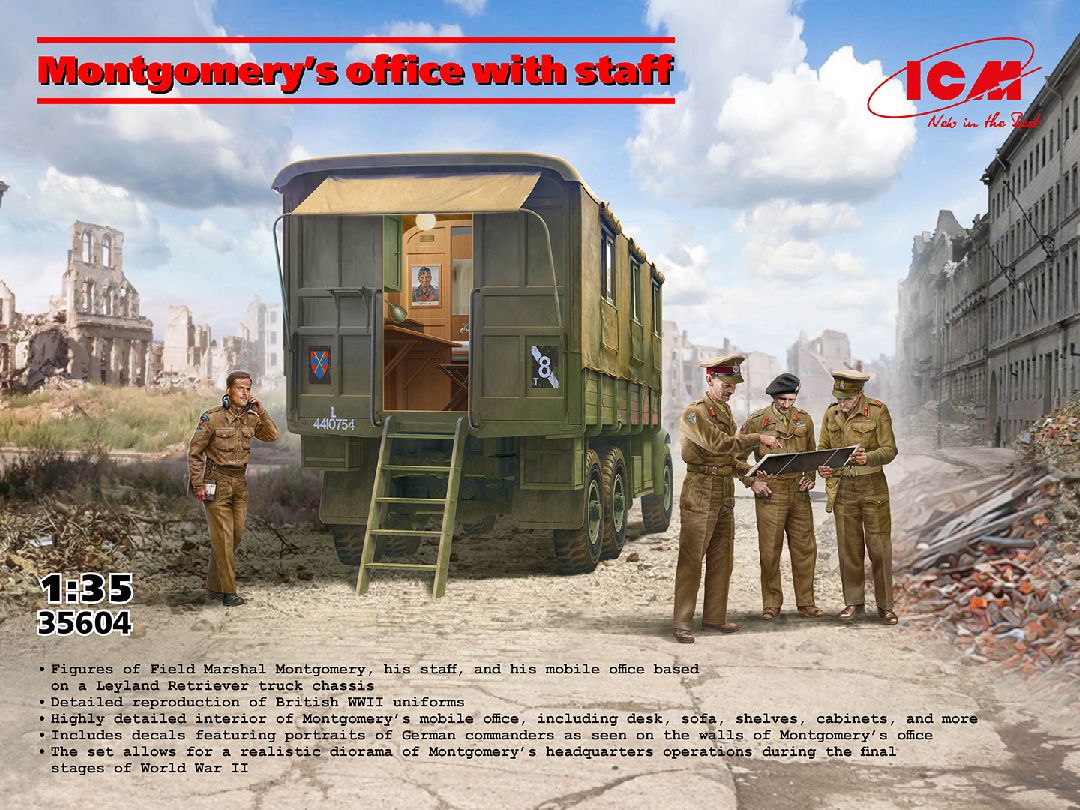 ICM 1/35 Montgomery's office with staff
