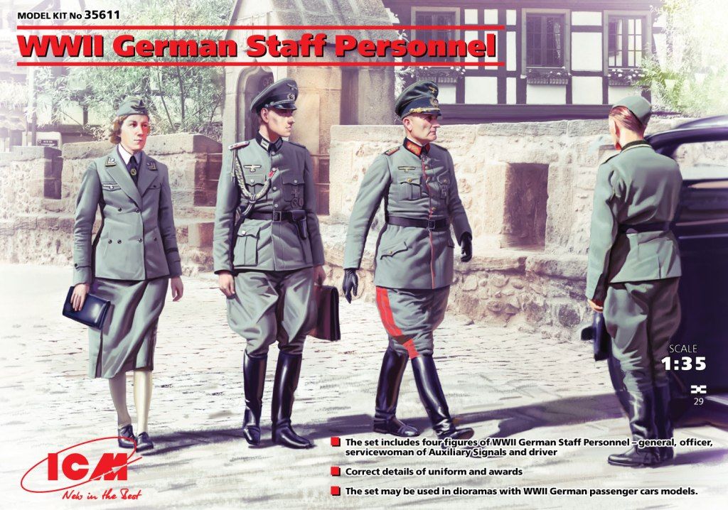 ICM 1/35 WWII German Staff Personnel (4 figures)