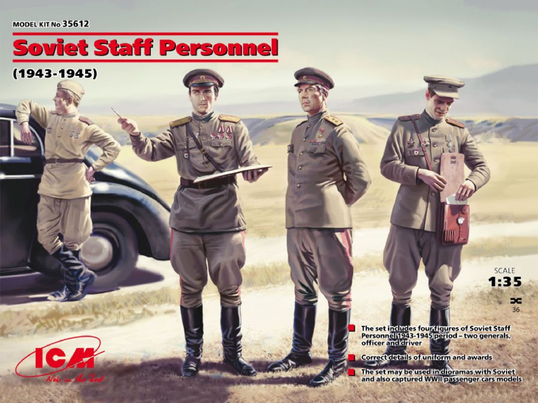 ICM 1/35 Soviet Staff Personnel (1943-1945) (4 figures)