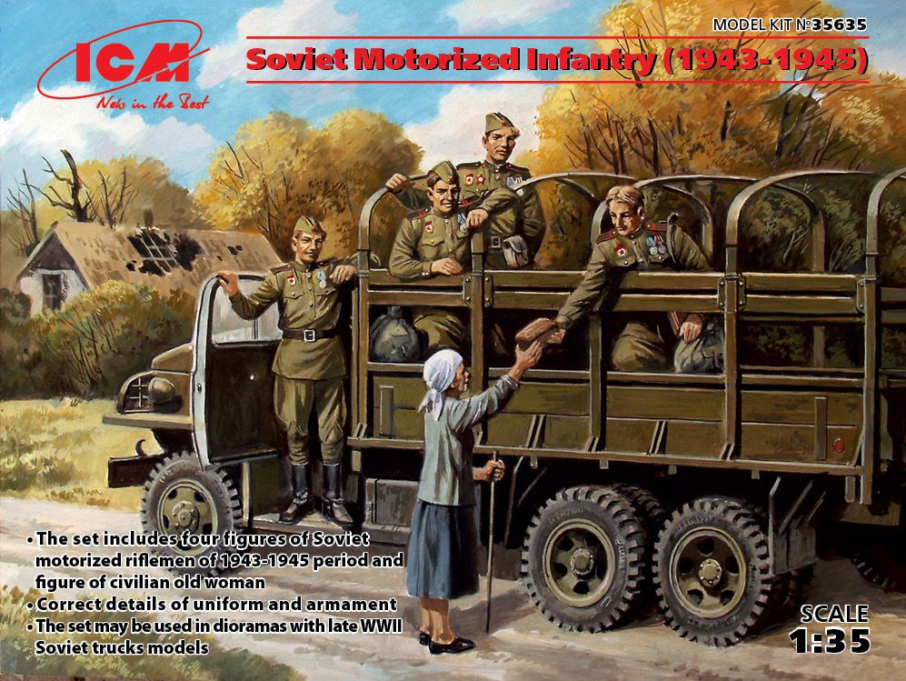 ICM 1/35 Soviet Motorized Infantry (1943-1945), (5 figures)