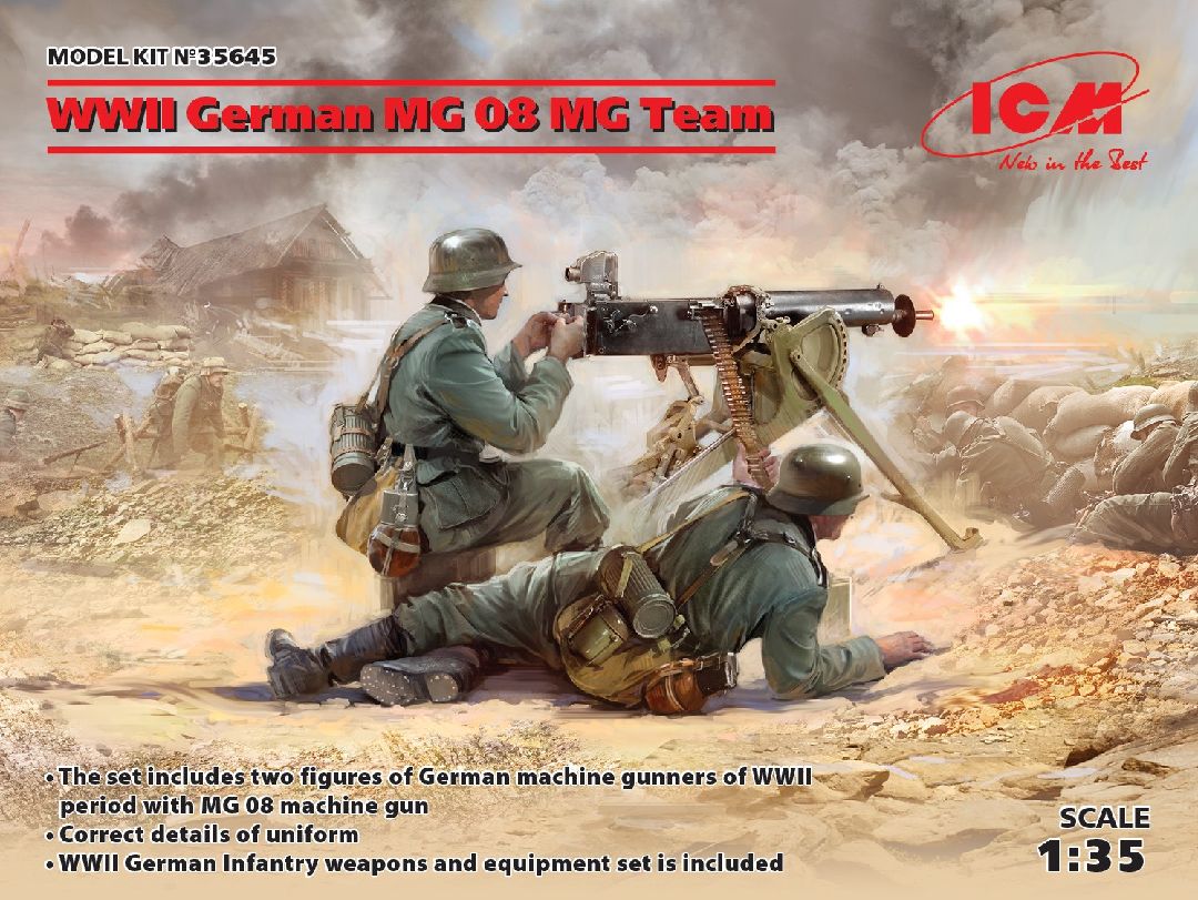 ICM 1/35 WWII German MG08 MG Team (2 figures)