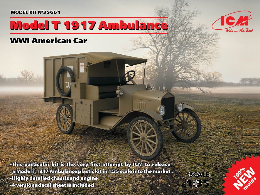 ICM 1/35 Model T 1917 Ambulance, WWI American Car