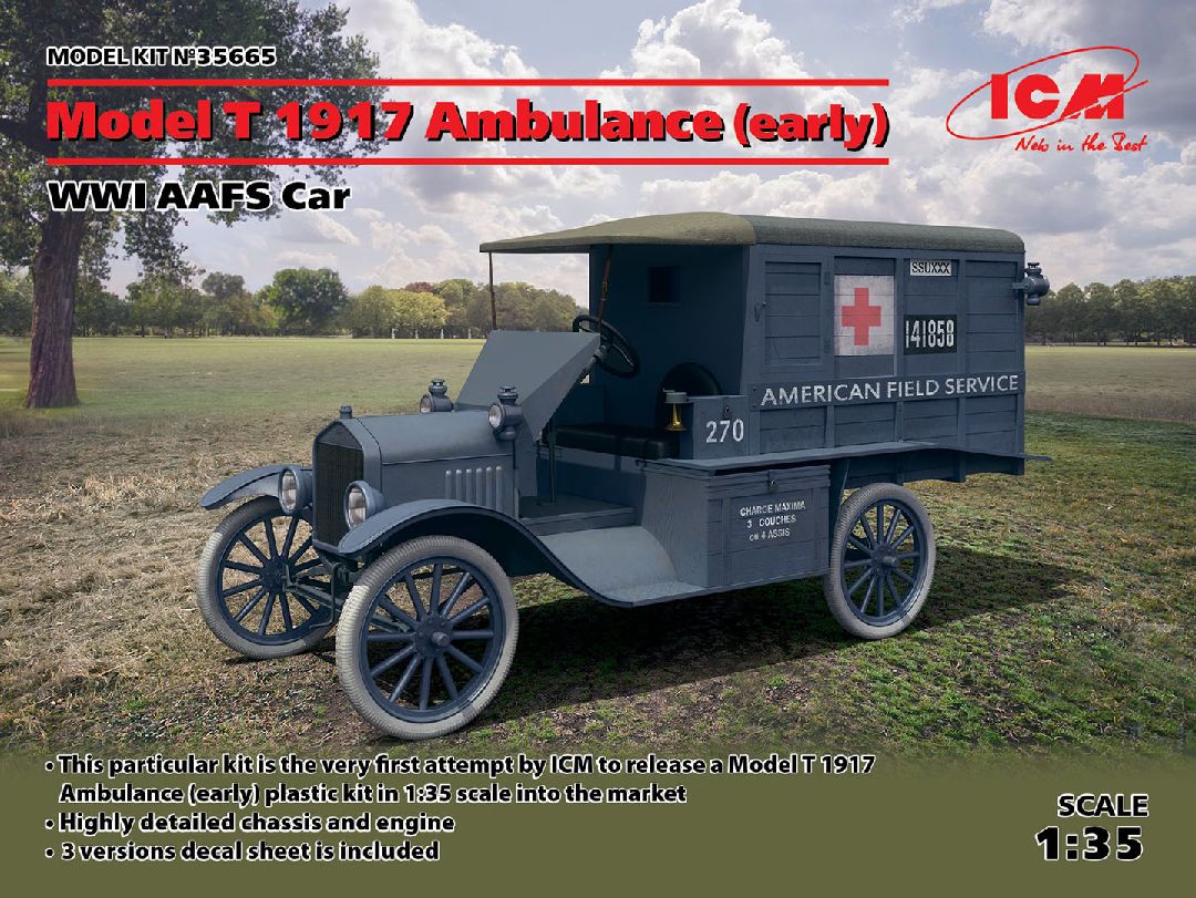 ICM 1/35 Model T 1917 Ambulance (early), WWI AAFS Car