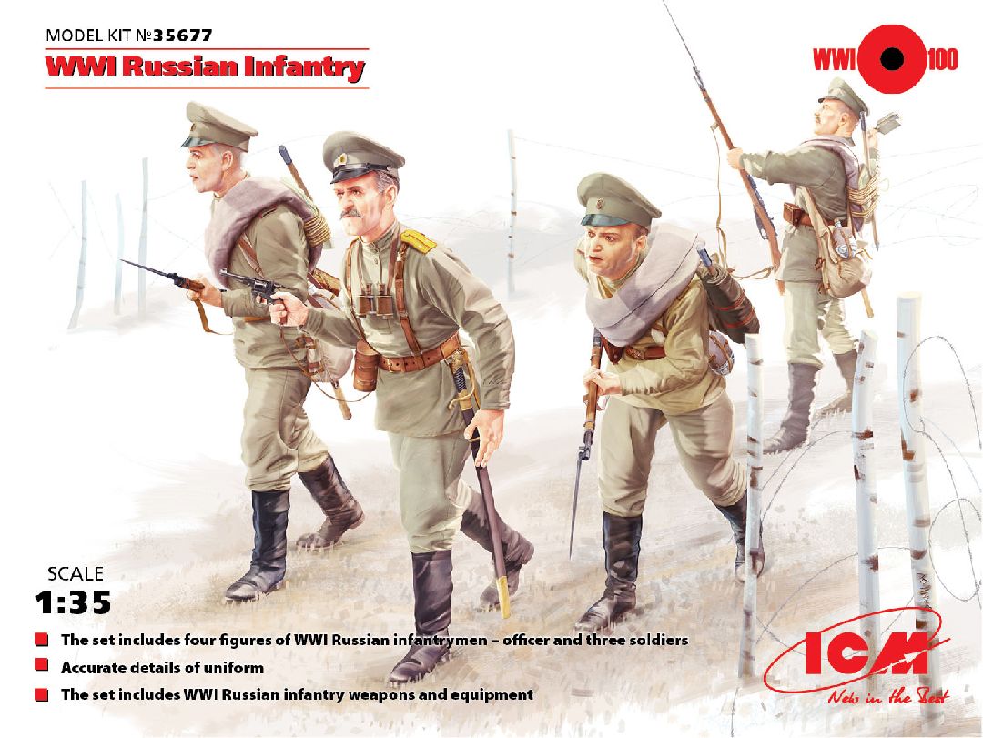 ICM 1/35 WWI Russian Infantry (4 figures)